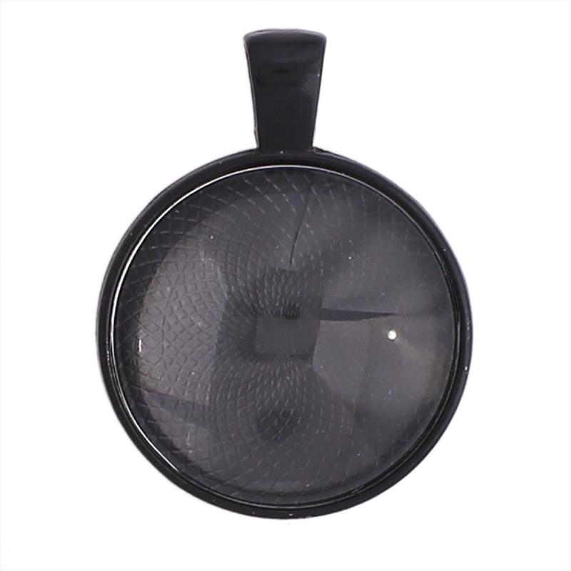 80Pcs Round Pendant Trays Glass Cabochon Base 8 Color Jewelry Making Crafts Gift