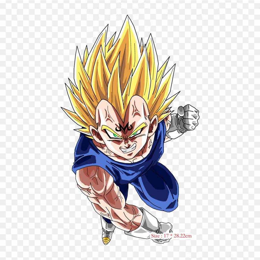 Patches For Clothes Bag Iron On Thermal Stickers Majin Vegeta Vegeta Goku Pattern Washable Heat Transfer