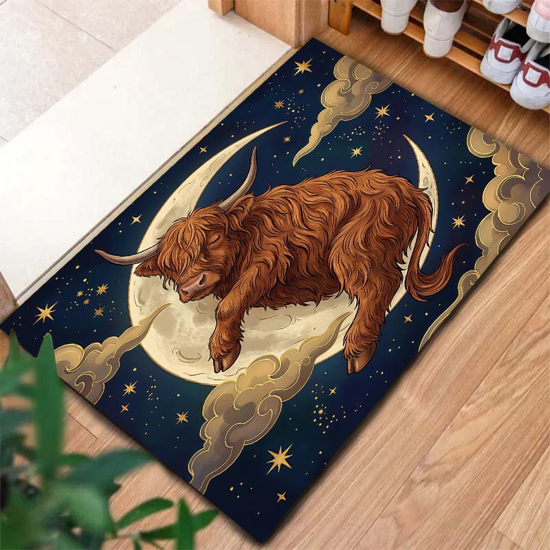 Moon animal cloud Pattern Square Carpet,Area Rug,Carpet Rug for Living Room Bedroom Sofa Playroom Decor,Non-slip Floor Mat,Holiday Birthday Gifts