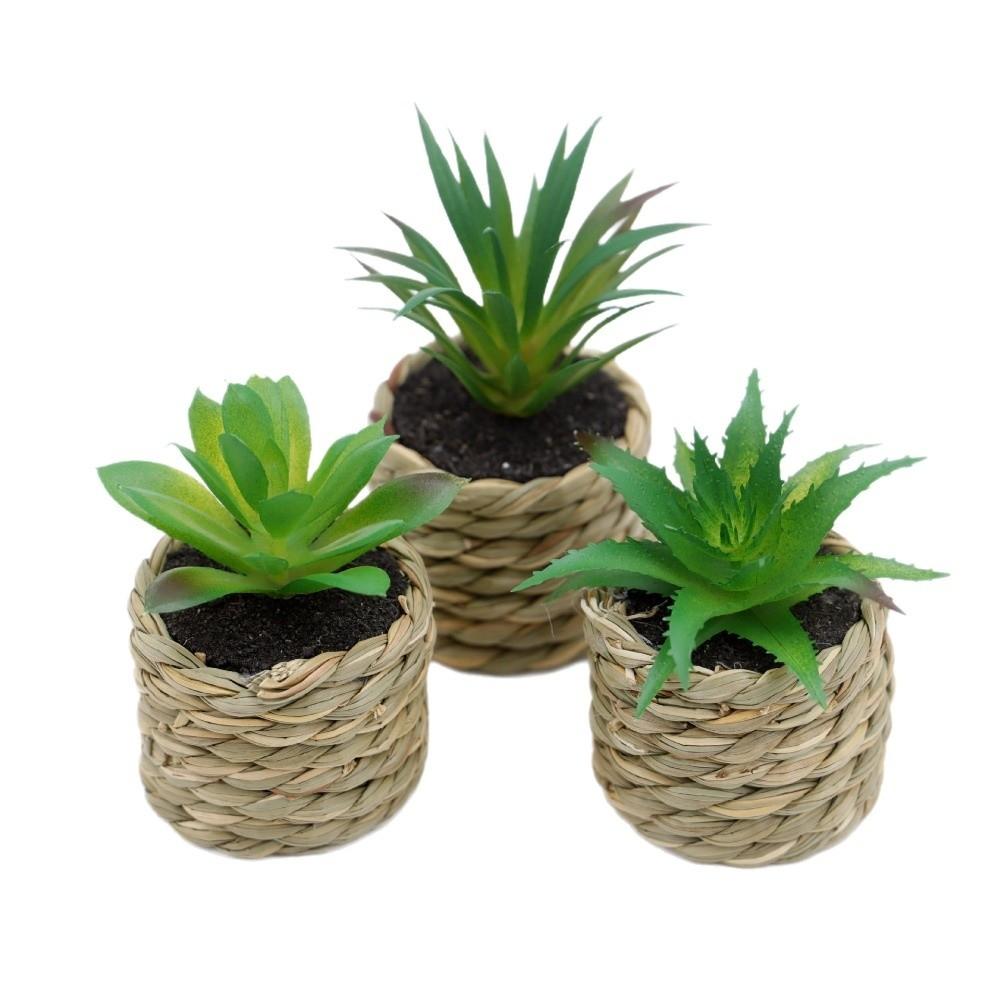 Fake Simulation Potted Plants Mini Doll House Decoration Artificial Plants Tabletop Decor