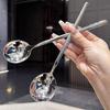 Stainless Steel Spoon Korean Long Handle Tableware Thicken Stirring Ice Spoon Meal Spoon Household Dinner Spoon