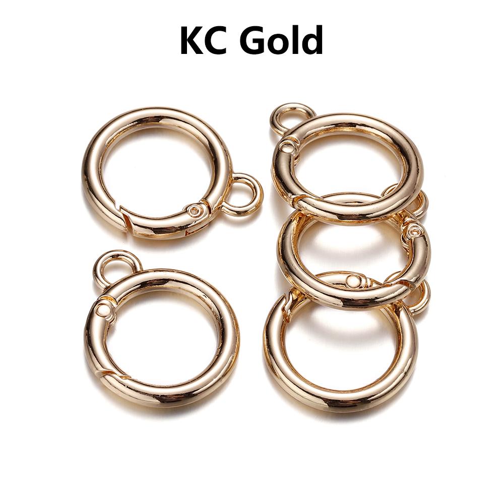 5Pcs Alloy O Ring Spring Clasps With Hole Openable Round Carabiner Keychain Bag Clips Hook Connector For DIY Jewelry Key Rings