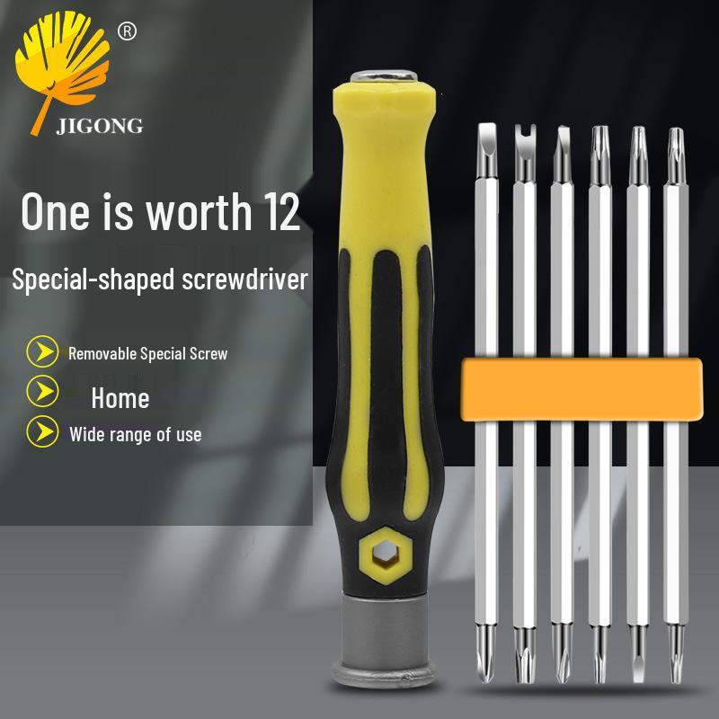 6-in-1 Multi-purpose Mobile Phone Repair Screwdriver Set: Phillips, Slotted, Hex, Y, U