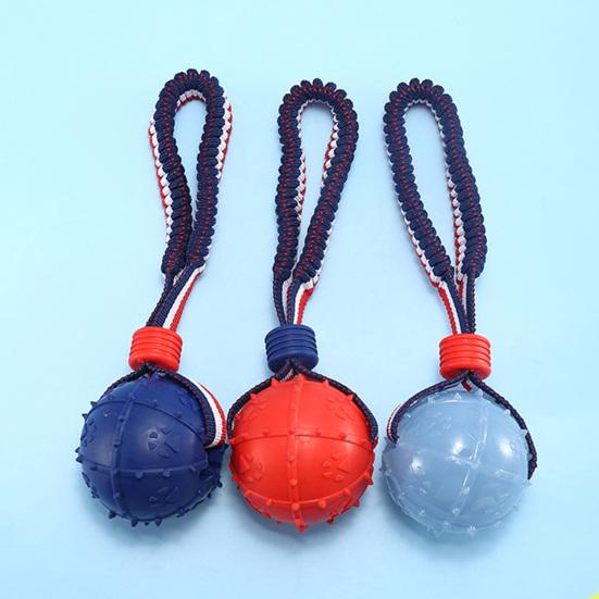 Dog Chew Ball Toy for Aggressive Chewers Embossed Texture Interactive Fetch Bouncy Ball Toy for Large Medium Small Dogs