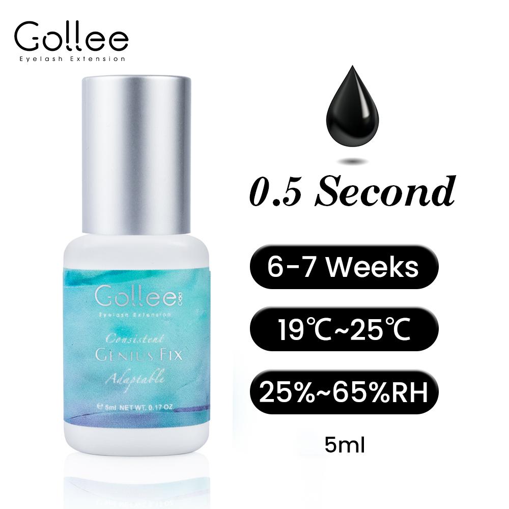 Gollee 0.5-1s Drying Glue for Eyelash Extensions 5ml Hypoallergenic Lashes Extension Glue Strong Glue False Eyelashes Supplies