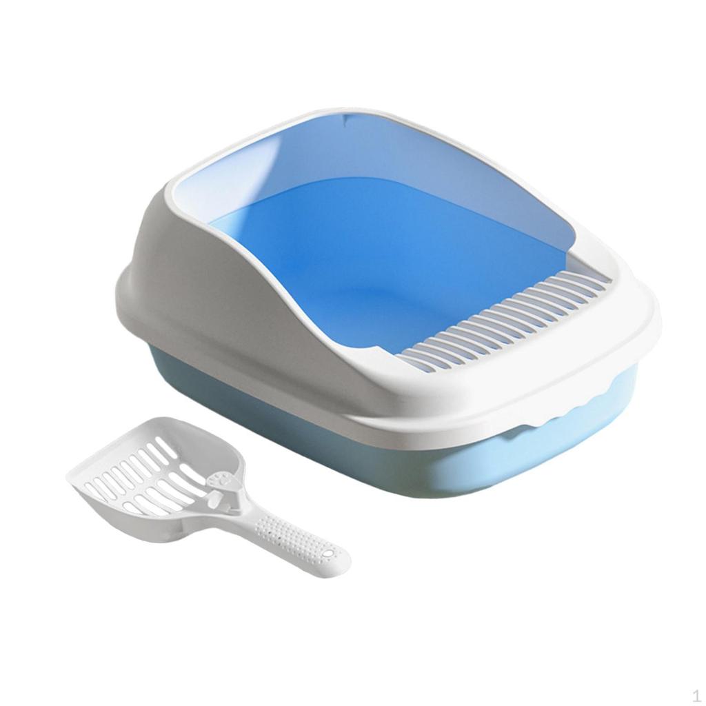 Полузакрытый лоток для кошачьего туалета, объем 12 л, 19x13x7,5 дюйма, многофункциональный, съемный, защита от разбрызгивания