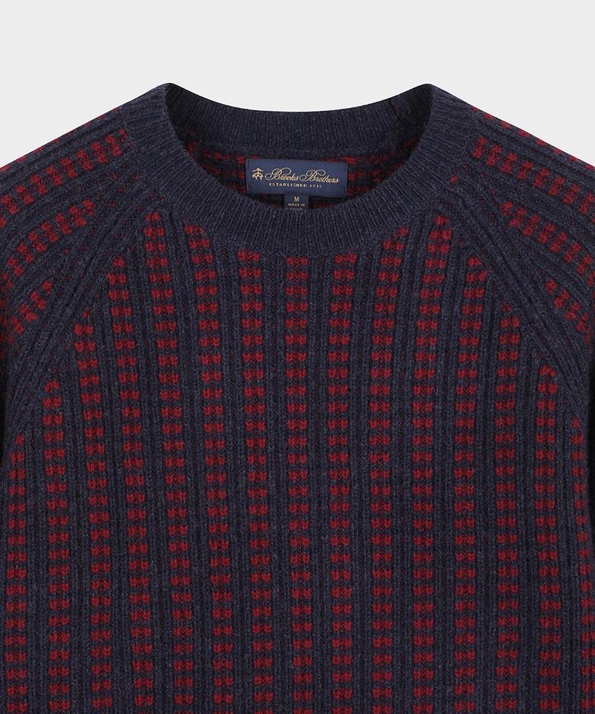 BROOKS BROTHERS Rip Stripe Dot Sweater (Burgundy) (Bbwrmm3907Eew)