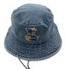 Уличная шляпа-ведро из денима с эффектом потертости от медведя, женская весенне-летняя шляпа с большими полями, солнцезащитная шляпа с большой окружностью головы и маленьким лицом
