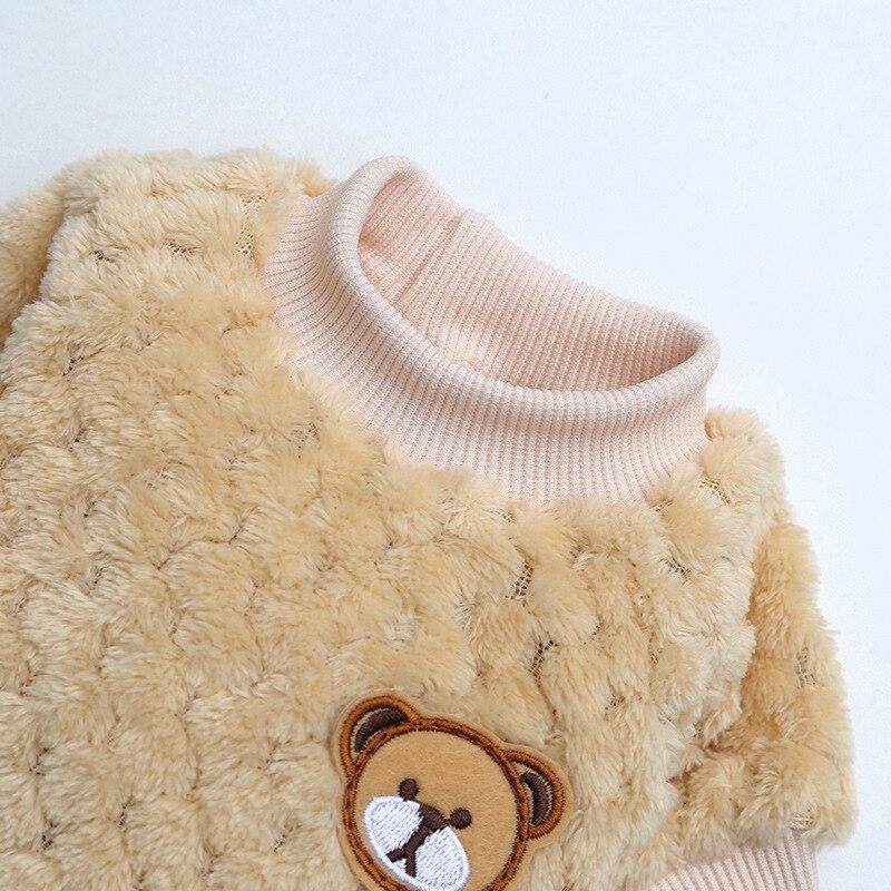 Осенняя теплая одежда для собак, пуловер для домашних животных, милый медведь, вышитый, весенний свитер, жилет, чихуахуа, плюшевый маленький пушистый свитшот, одежда для домашних животных