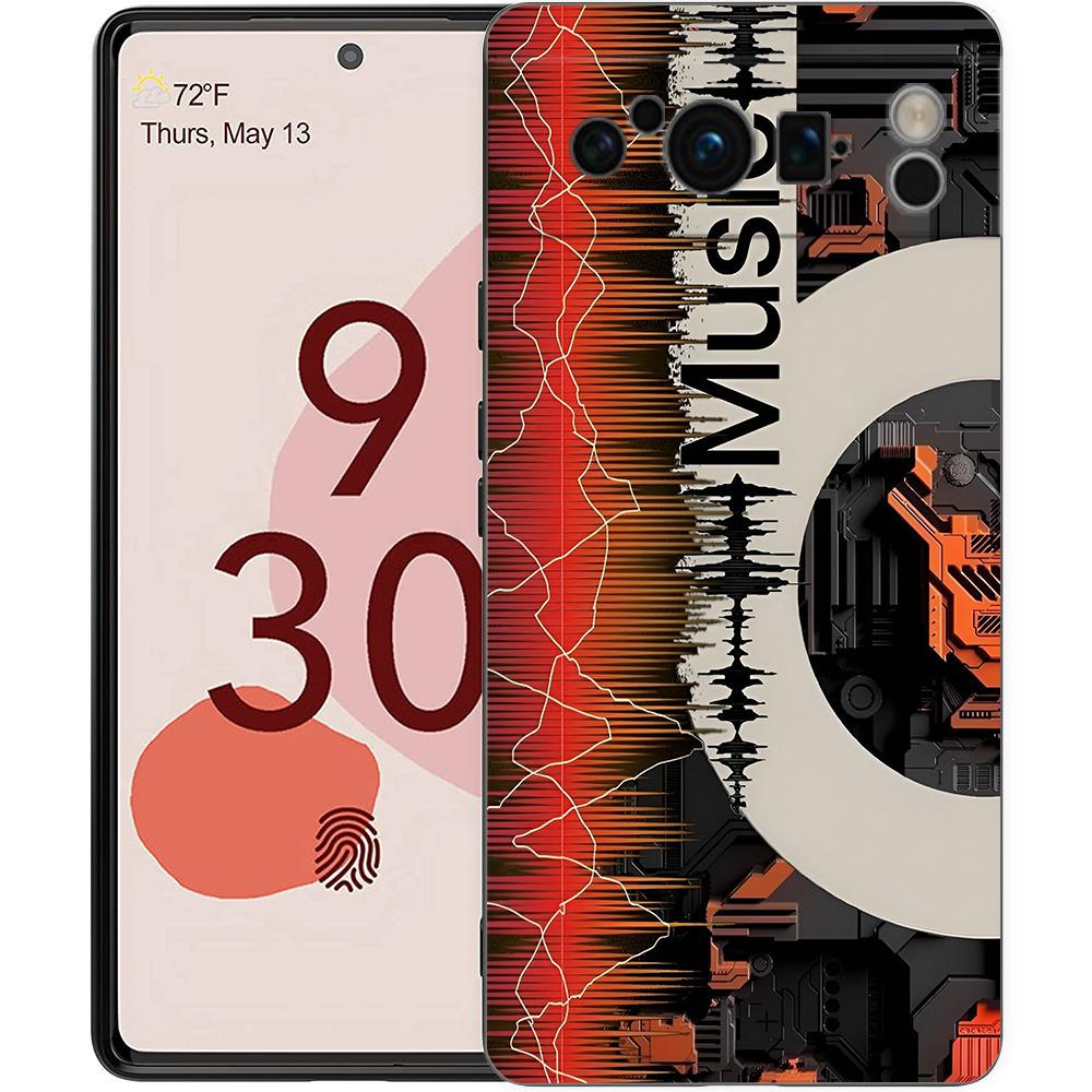Музыкальный чехол для телефона Google Pixel 9 8 7 6 7A 6A Pro Ударопрочный Мягкий ТПУ 9 Pro XL Чехол Черный Fundas Coque Чехлы Сумки