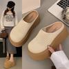 Женские шлепанцы на платформе с высоким каблуком и открытым мысом - Новый стиль, сетчатая ткань, цельные ленивые туфли, Devotion
