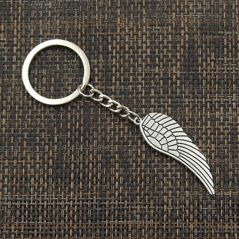 Модный брелок для ключей 30 мм, металлический брелок для ключей, ювелирные изделия, антикварное покрытие, крылья ангела, 47x15 мм, подвеска