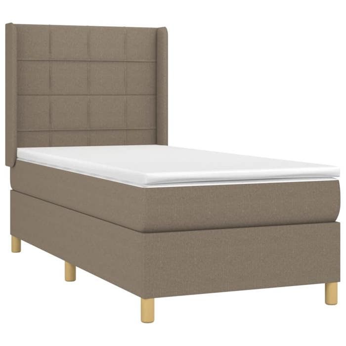 Maison Exclusive - Sommier à lattes de lit matelas et LED Taupe 90x200 cm Tissu