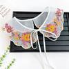 Cute Colorful Embroidery Fake Collar Hollow Detachable Scarf Shawl Organza False Collar For Girls Shirt Skirts Sweater All Match