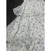 Foreign Trade Pure Original White Fresh Small Floral Front and Back V-neck Multi-Layer Chiffon Texture Cake Dress Long Dress Women