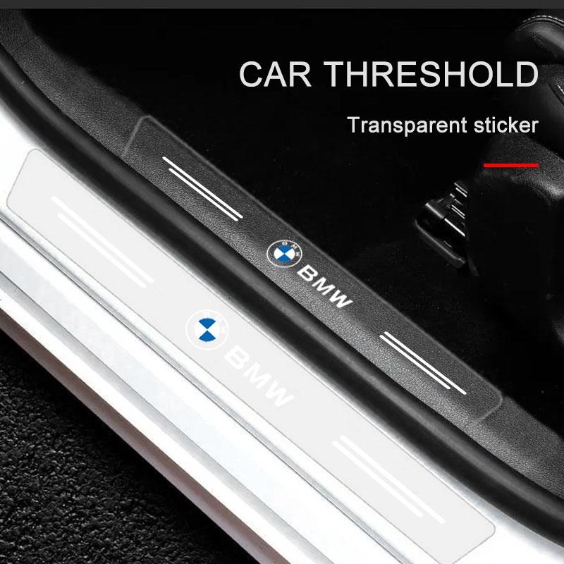 Прозрачные 3D накладки на пороги для моделей BMW - комплект из 4 штук