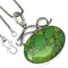Pendant Green Turquoise Gemstone Handmade Gift For Her Silver Jewelry 1.75"
