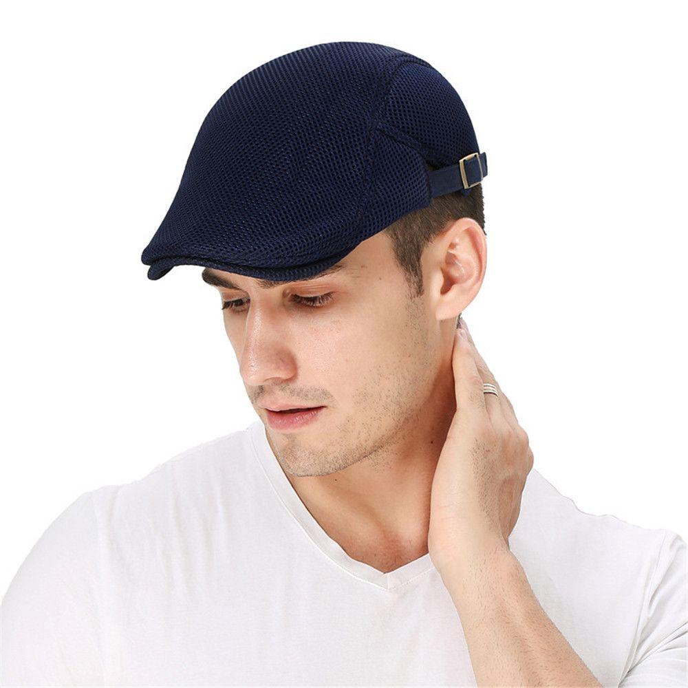 Summer Newsboy Style Adjustable Peaked Cap Golf Hat Beret Hat Breathable