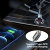 USB C Car Charger Cigarette Lighter Adapter USB Charger PD20W QC3.0 2 Port Type C USB Car Charger Adapter