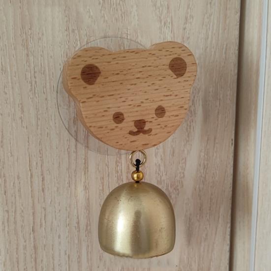 Дверной звонок с изображением мультяшного животного и клейкой заплаткой, сладкий звук, простая установка, декоративный дверной звонок, деревянный дверной звонок, подарок на открытие домашнего магазина на день рождения