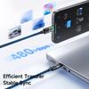 MCDODO CA-6740 2-в-1 USB-C Кабель 100 Вт Быстрая Зарядка Два порта Type-C Плетеный Шнур 1.5 м для Нескольких Устройств