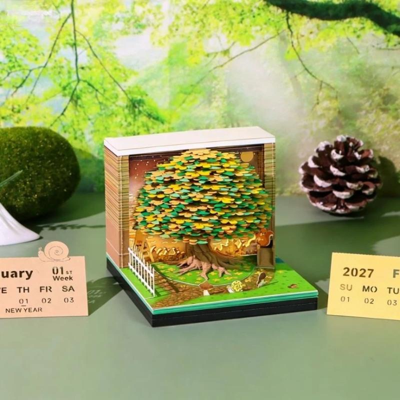 2027 Calendar with Built-in LED Light and 3D Tear-away for Enhanced Office Decor
