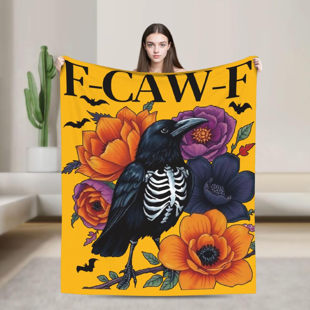 F-Caw-F Chicken Funny Fashion Blanket Fleece Decoration Multi-function Lightweight Throw Fashion Blanket for Bed Bedroom Plush Thin Quilt