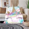 Unicorn Eyelashes Customize Your Name Blanket Used For Chair Office Sofa Bed Camping Soft And Warm Giving Friends And Relatives Birthday Graduation