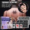 Juice Tattoo Kit Waterproof Temporary Juice Skin Tattoo Liquid Skeleton Pattern Embroidery Stencil