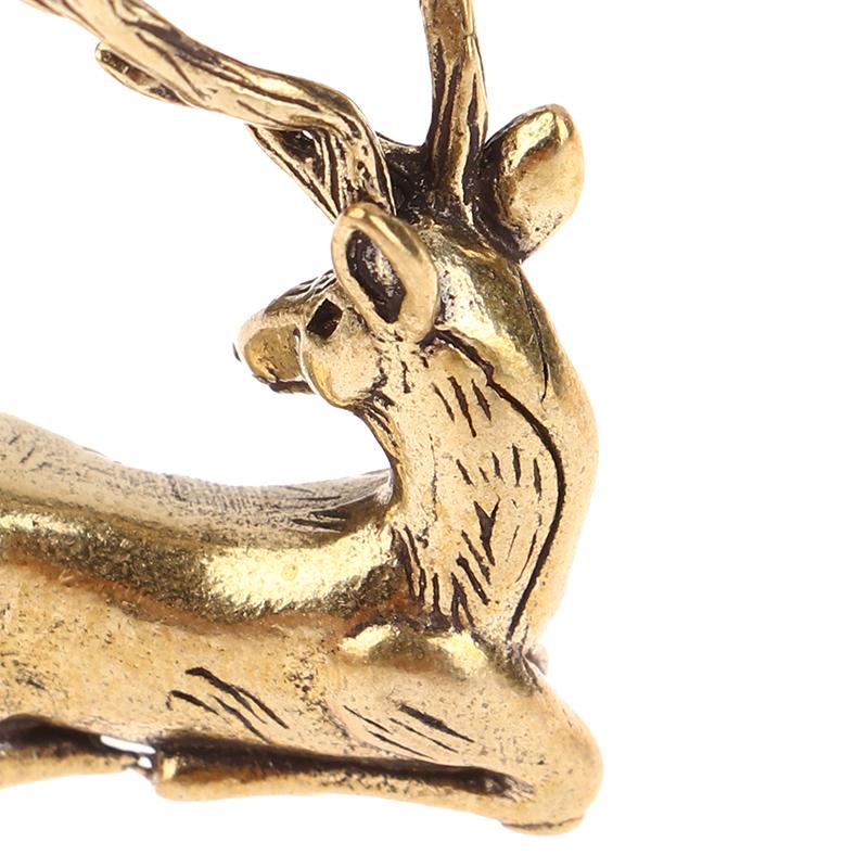 1 шт. ретро латунная рождественская миниатюрная фигурка лося, аксессуары для украшения фестиваля, мини-статуя оленя, настольное украшение, декор