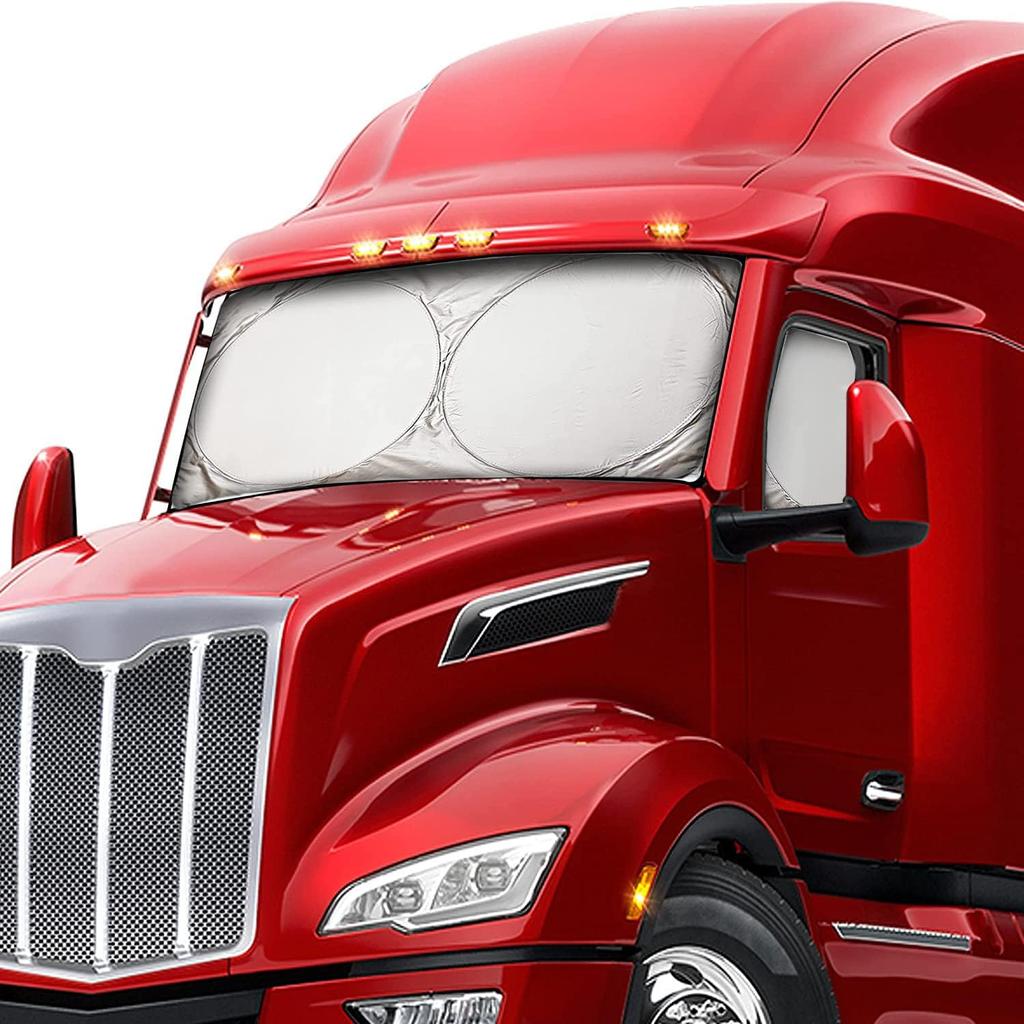 ZONETECH Semi-Truck Sunshade for Windshield and Side Window - Premium Quality Protective Reflective Maximum Coverage to Block UV Sun Heat Rays Best