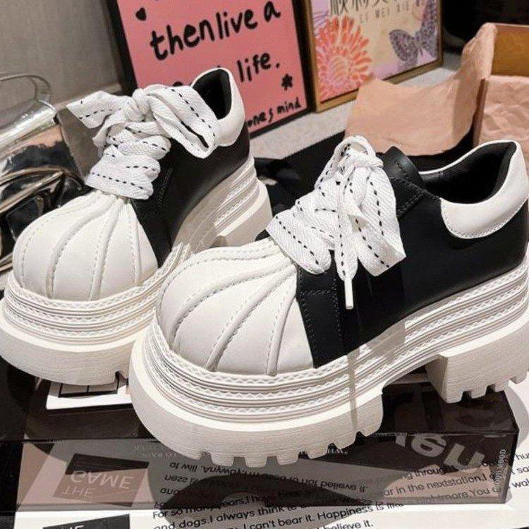 Европейские туфли-ракушки на шнуровке, подходящие по цвету, с большой головой, с головой манго, JK, маленькие кожаные туфли, мокасины, одинарные туфли, маленькие женские туфли для скейтбординга