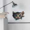 3D Иллюзия Кот Подглядывающий Настенные Наклейки, Забавное 3D Настенное Искусство с Милым Котом для Спальни, Гостиной, Прихожей Домашний Декор