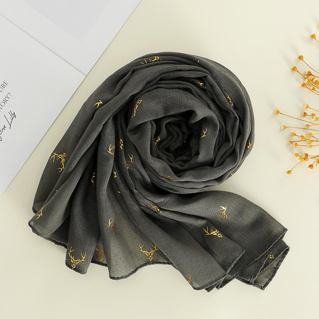 Cotton and Linen Scarf for Women In Spring Autumn and Winter Long Thin Silk Scarf Korean Version Versatile and Fashionable Beige Shawl