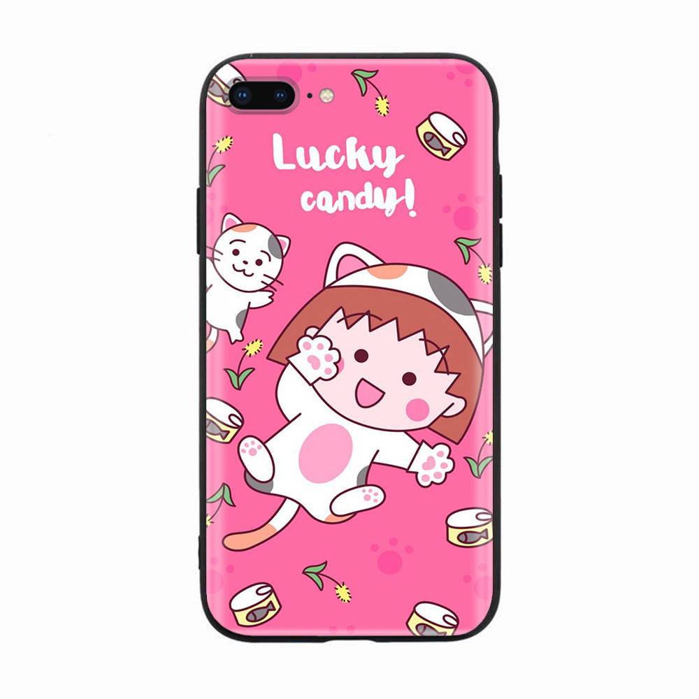 Черный чехол для Xiaomi Redmi 13C Note 9 iPhone XR 7 8 14 15 11 12 13 X XS Pro Max Samsung A25 S23 S24 FE Ultra Plus Sakura Momoko