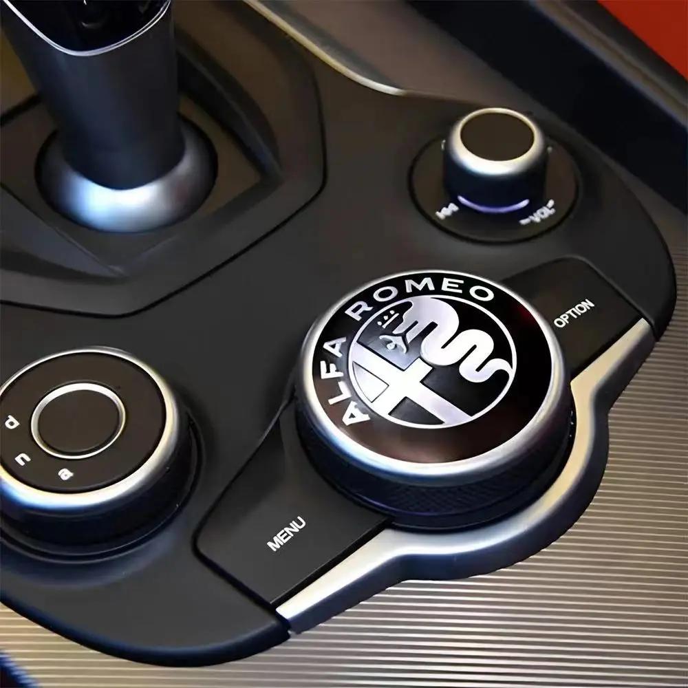 2026 Hot Sticker For Alfa Romeo Giulietta Mito Giulia Stelvio Brera 147 156 159 40mm Car Steering Wheel Emblem Sticker Central c
