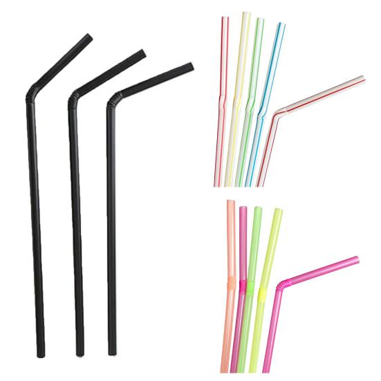 100 шт. гибкие пластиковые трубочки одноразовые питьевые трубочки разных цветов 21 см гибкие полосатые трубочки для сока для вечеринок и мероприятий