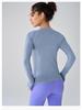Женская спортивная футболка с длинным рукавом и круглым вырезом - облегающая, дышащая, модная, для фитнеса и йоги