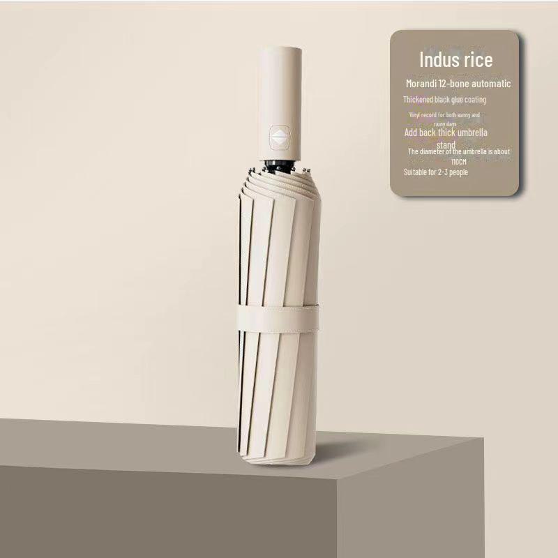 Корейский автоматический складной зонт двойного назначения для студенток — защита от солнца и дождя, устойчивость к УФ-излучению, большой размер.