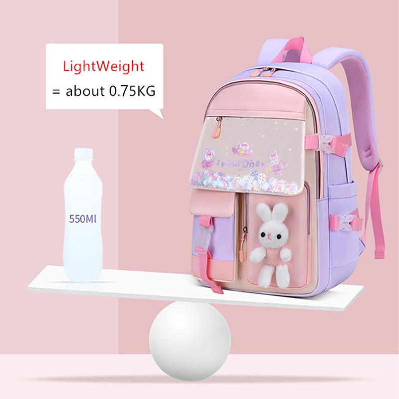 Cute School Backpack Girls Schoolbag Waterproof Book Bag Student Backpack with Many Pockets Elementary School Bags for Children
