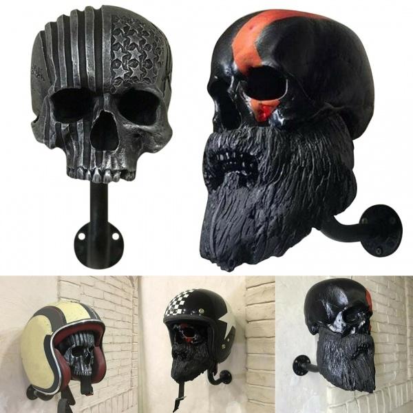 Motorcycle Skull Helmet Bracket Wall Mount Bicycle Baseball Rugby Funny Helmet Hanger
