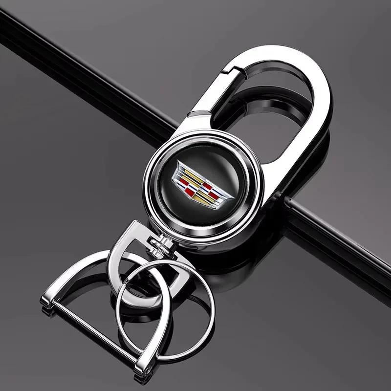 Cadillac Keychain Car Logo Premium Keyring Zinc Alloy For CT4 CT5 XT4 XT5 XT6 ATS CTS XTS All Cadillac Models Auto Accessories