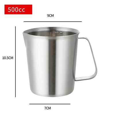 500ml/700ml/1000ml/1500ml 304 stainless Steel Measuring Scale Cup Graduated Cylinder Milk Tea Baking Eggs Spoon