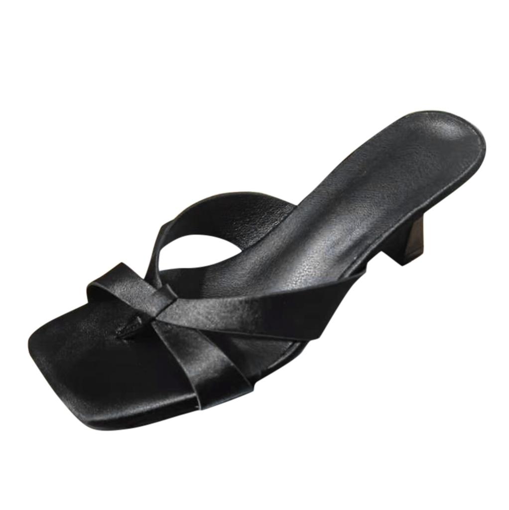 Women'S Fashion Retro Sandals Open Toe Fine Heel Sandals Slippers Casual High Heels Slipper Flip Flops For Women Trend