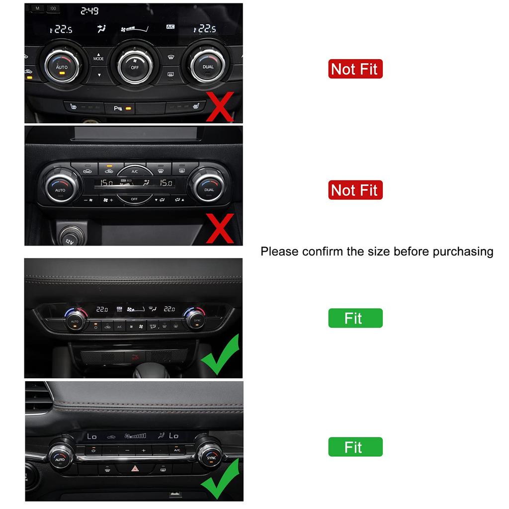 ANFOKAS Mazda 3 6 CX-5 CX-30 CX-50 Accessories Car Center Console AC Knob Cover