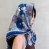 91Cm small floral large square scarf cotton and linen silk scarf women's versatile thin sunscreen scarf shawl outer headscarf yarn