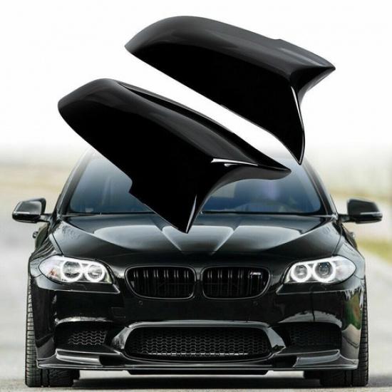 Gloss Black Side Mirror Cover Cap Pair For 2014-2018 BMW 5Series F10 F11 F18 LCI