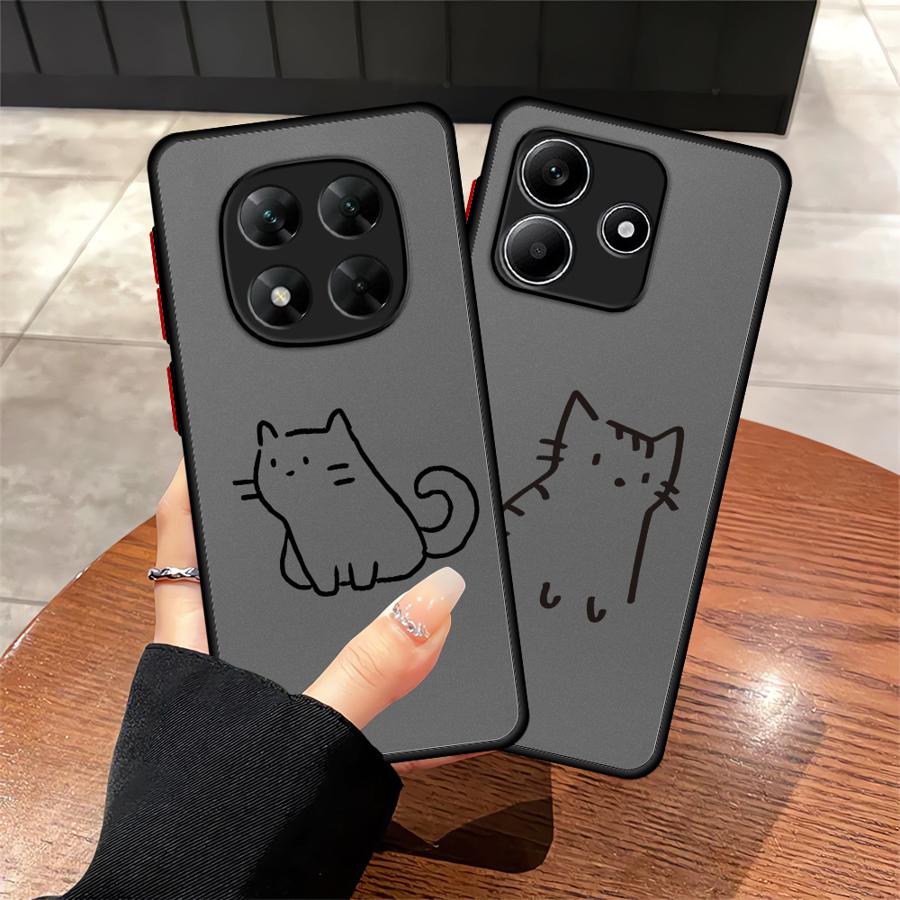 Милый Мультяшный Чехол-Кошка для Xiaomi Redmi Note 14 11 12 13C 10 9S A4 14C 13 Pro Plus Funda Задняя Крышка Телефона