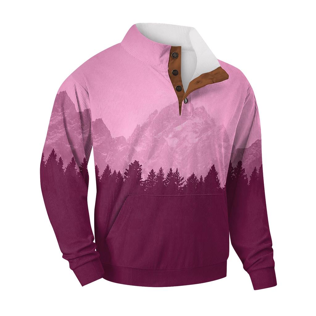 Мужская повседневная толстовка в стиле ретро с градиентным принтом