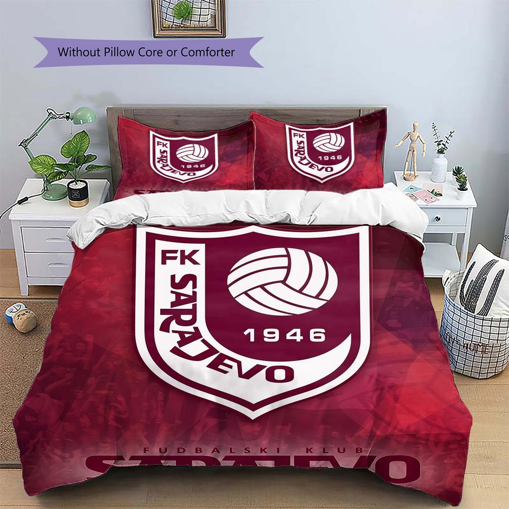 1946 Sarajevo FC Pattern Bedding Home Decoration Birthday & Festival Gift (1 * duvet cover + 2 * pillowcase, without core)